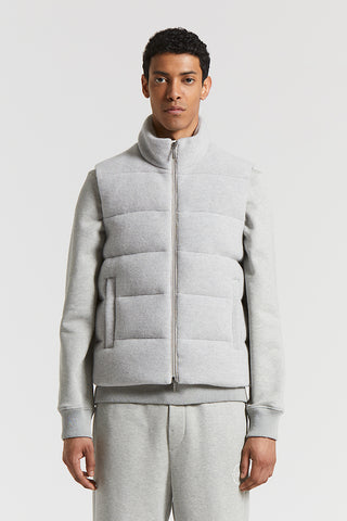 Down-padded wool and cashmere vest