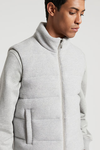 Down-padded wool and cashmere vest