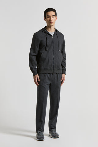 Cotton interlock hooded sweatshirt