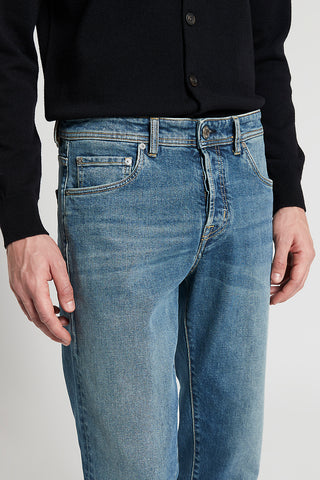 Regular-fit light wash denim jeans