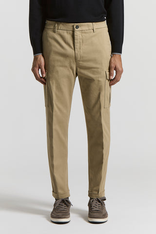 Cotton gabardine cargo chinos