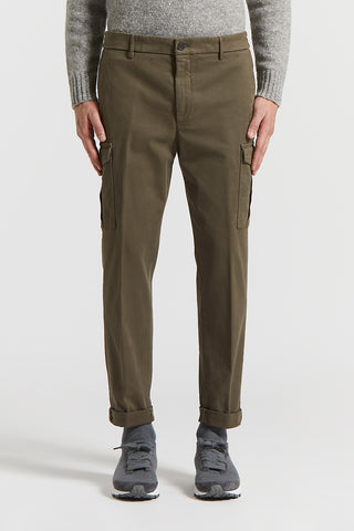 Cotton gabardine cargo chinos