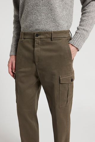 Cotton gabardine cargo chinos