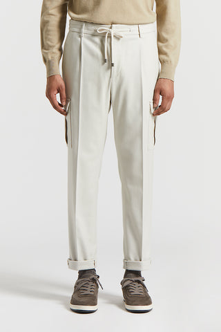 Wool-blend cargo trousers