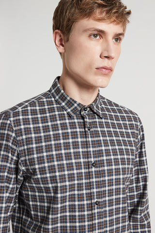Chequered cotton flannel shirt