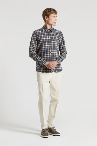 Chequered cotton flannel shirt