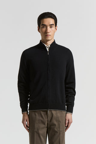 Wool and cashmere full-zip sweater