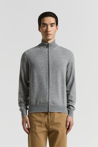 Wool and cashmere full-zip sweater