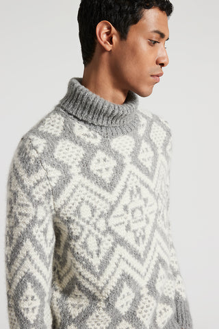 Mouliné yarn turtleneck sweater
