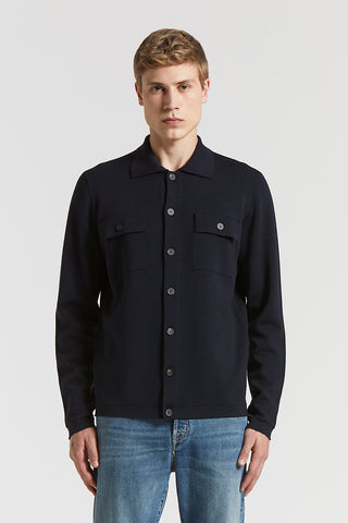 Extra-fine merino wool overshirt