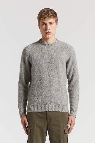 Knop mouliné yarn crew-neck sweater