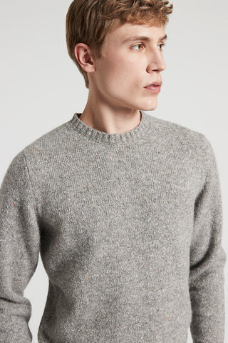Knop mouliné yarn crew-neck sweater