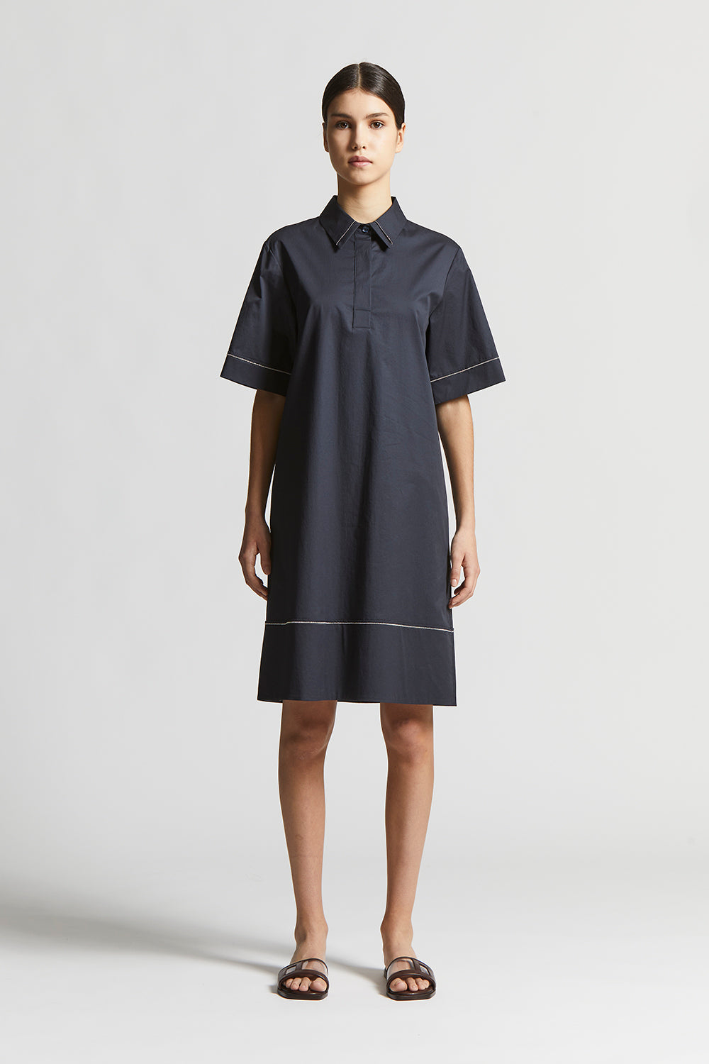 パーティードレス PESERICO Light stretch cotton satin chemisier dress Peserico Light Stretch Cotton Satin Chemisier Dress