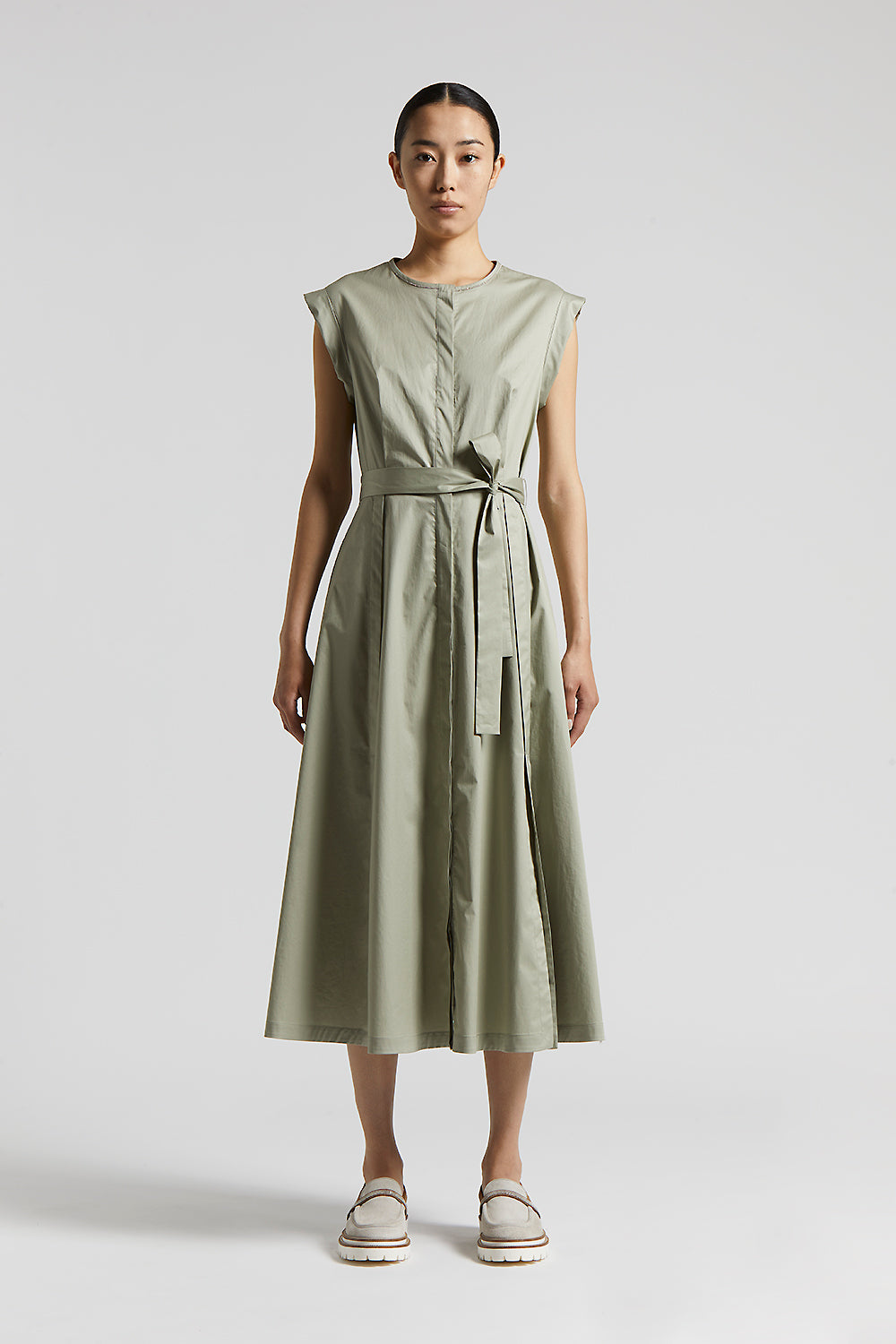 ワンピース PESERICO Light stretch cotton satin chemisier dress Chemisier dress in light stretch cotton satin | Peserico US