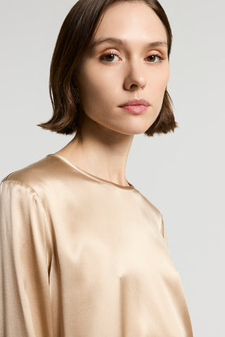 Stretch silk satin blouse
