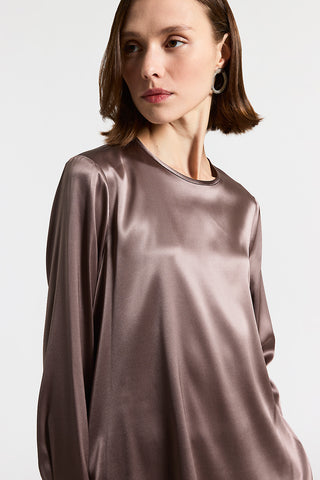 Stretch silk satin blouse