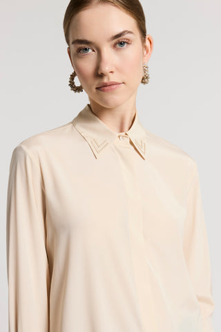Stretch silk crepe de chine shirt