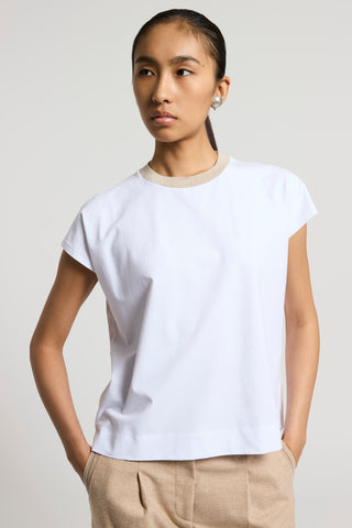 Stretch cotton jersey T-shirt