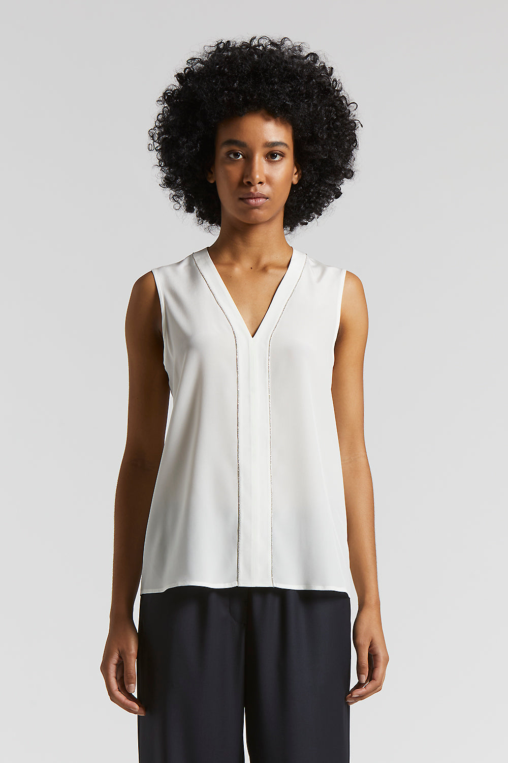 Silk crepe de chine top | Peserico