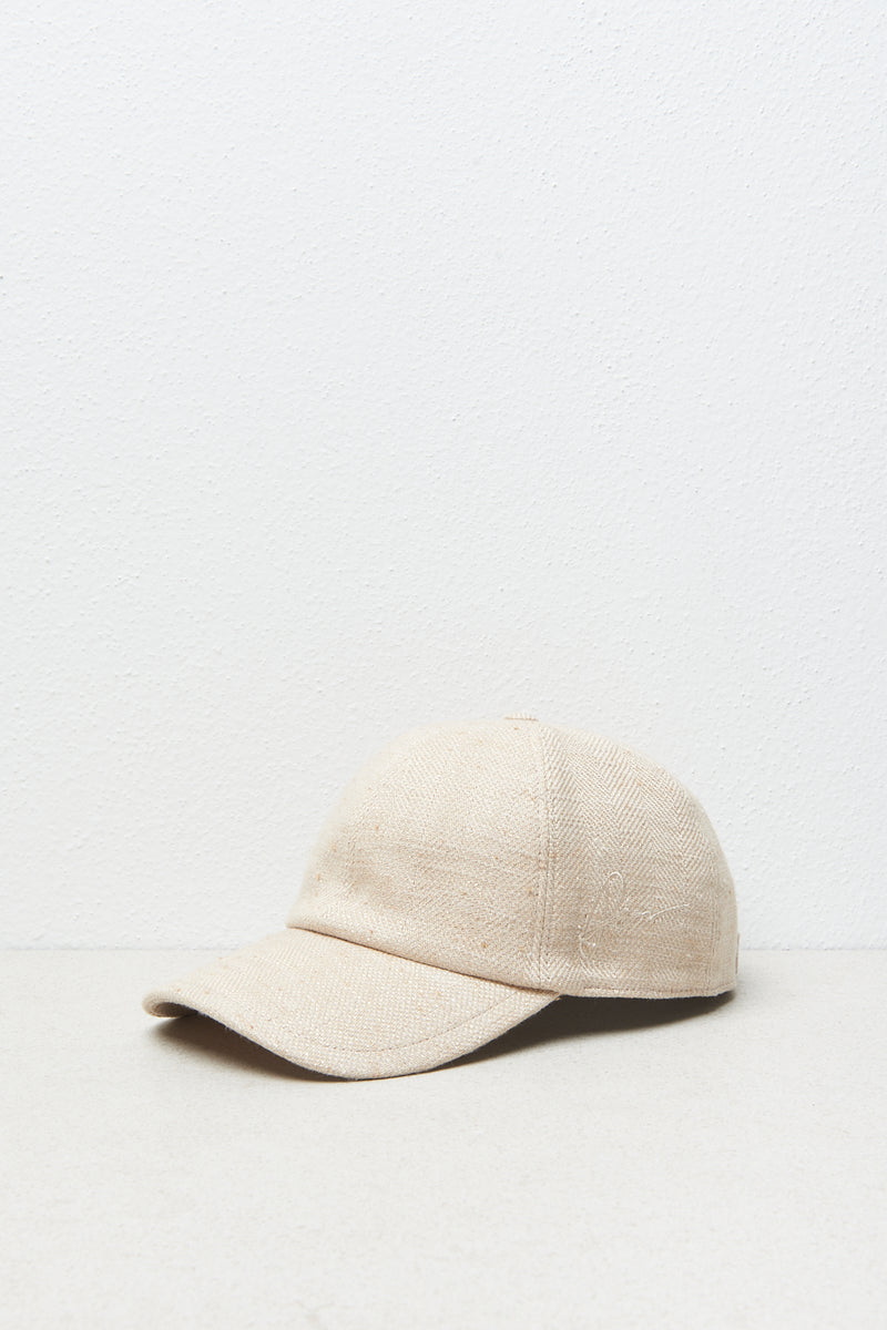 Linen lurex blend baseball cap