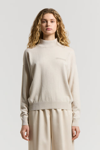 Turtleneck wool, silk and cashmere sweater