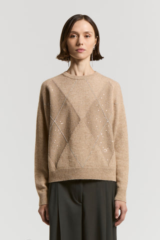 Lurex, cashmere, silk and wool sweater