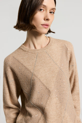 Lurex, cashmere, silk and wool sweater
