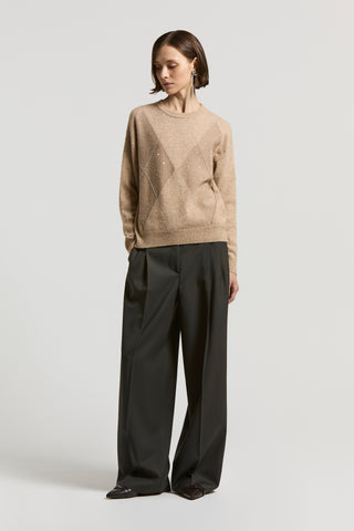Lurex, cashmere, silk and wool sweater