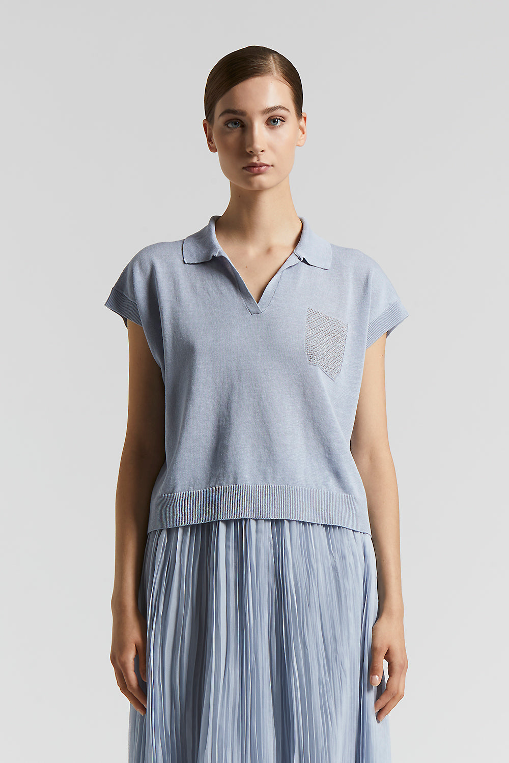 Tシャツ・カットソー PESERICO Polo shirt in pure cotton crepe yarn with flat rib Peserico Polo Shirt In Pure Cotton Crepe Yarn With Flat Rib