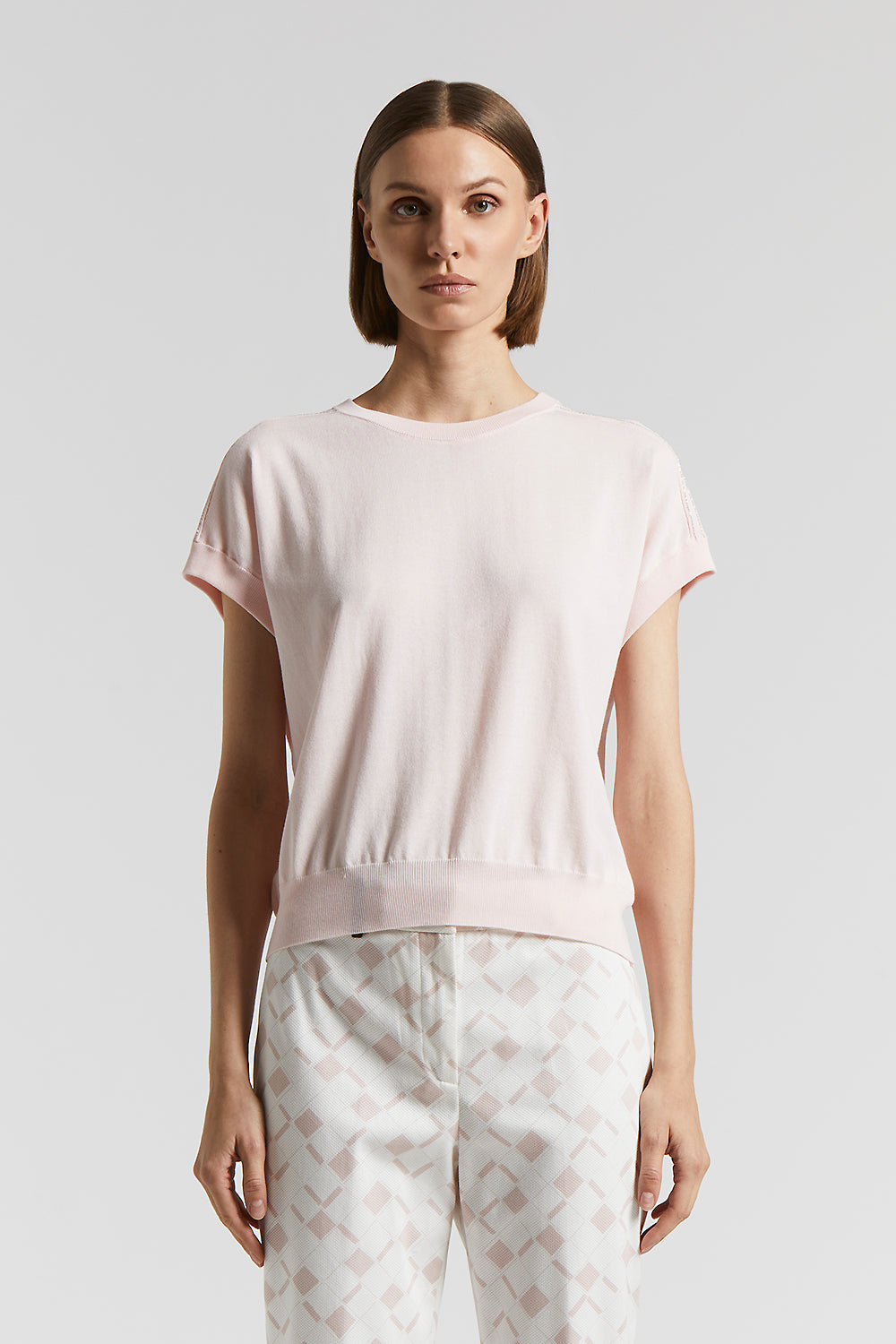 Pure cotton crepe tricot sweater | Peserico