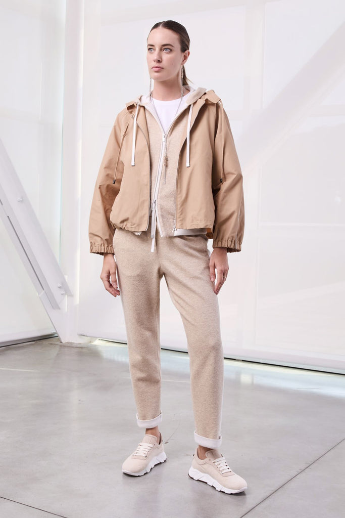 Short kimono sleeve hoodie in Soft Light comfort cotton fleece  