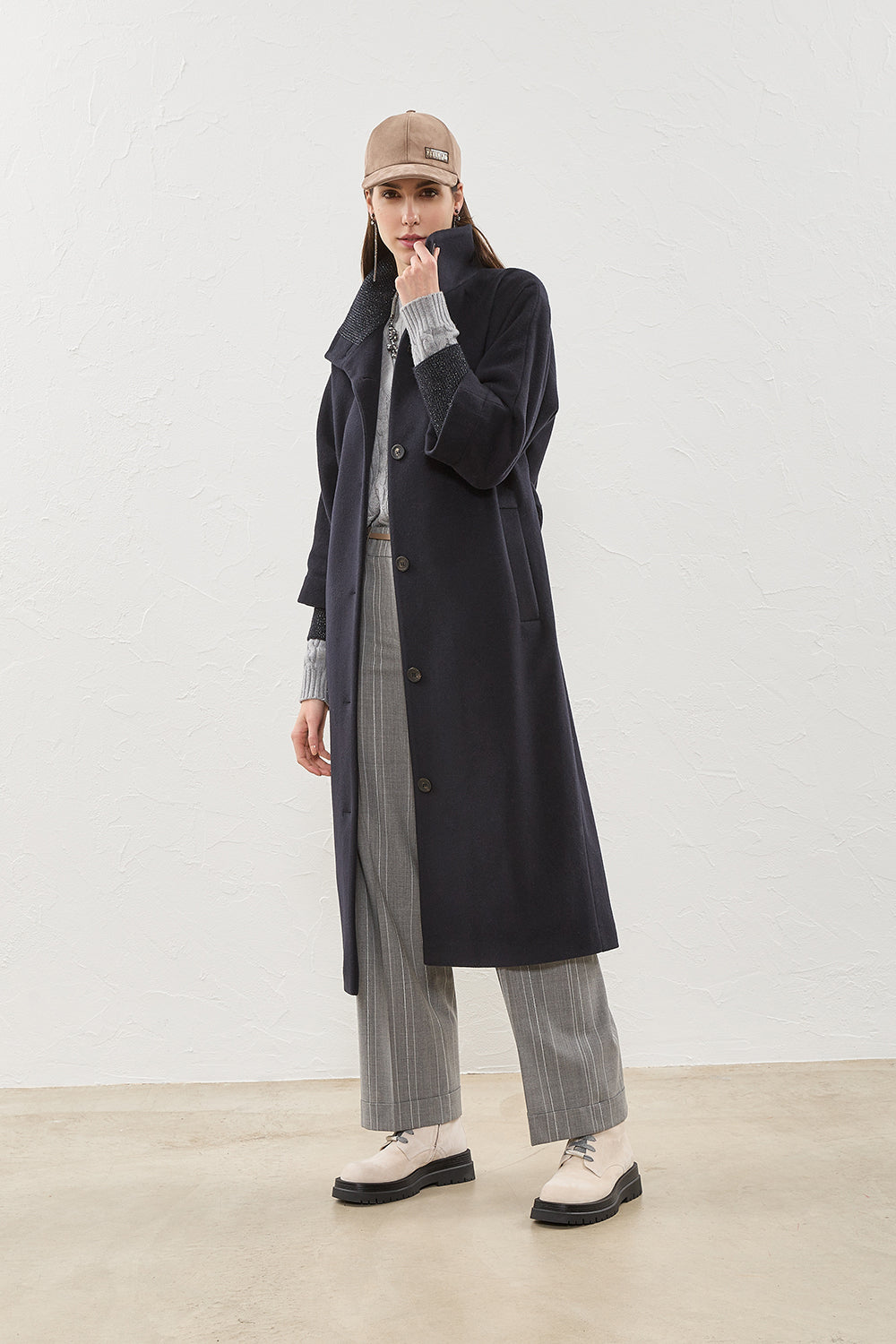 Hiso wool cashmere clearance relaxed a line coat