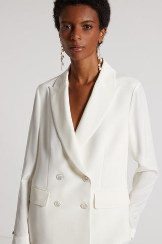 Double-breasted blazer in crepe de chine