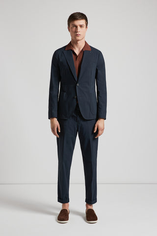 Single-breasted blazer in stretch cotton