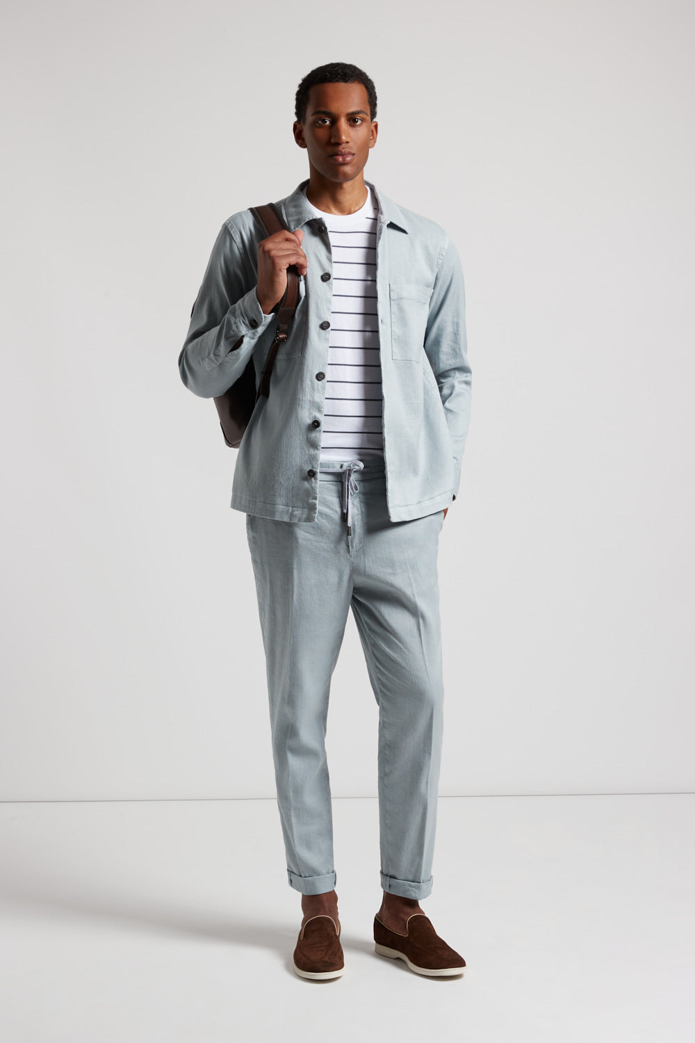 Tシャツ・カットソー PESERICO Overshirt in lightweight stretch cotton canvas Stretch cotton lightweight canvas overshirt | Peserico