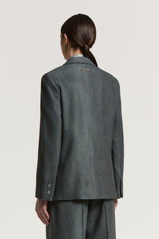 Blazer droit en velours et Lurex