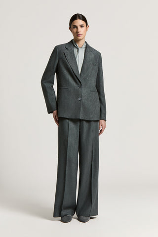 Blazer droit en velours et Lurex
