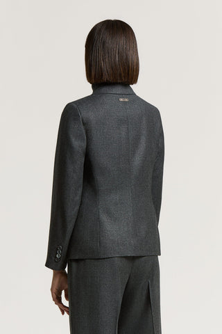 Blazer croisé en laine et Lurex