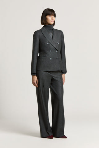 Blazer croisé en laine et Lurex