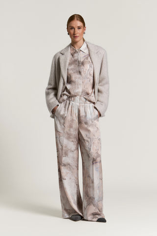 Single-breasted blazer in carded mohair-blend bouclé