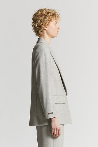 Wool-blend flannel blazer