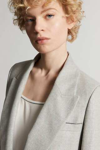 Wool-blend flannel blazer