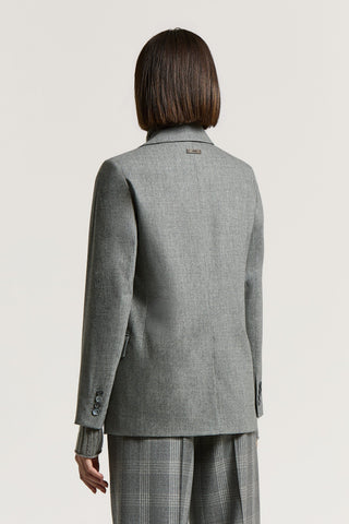 Blazer droit en laine et cachemire