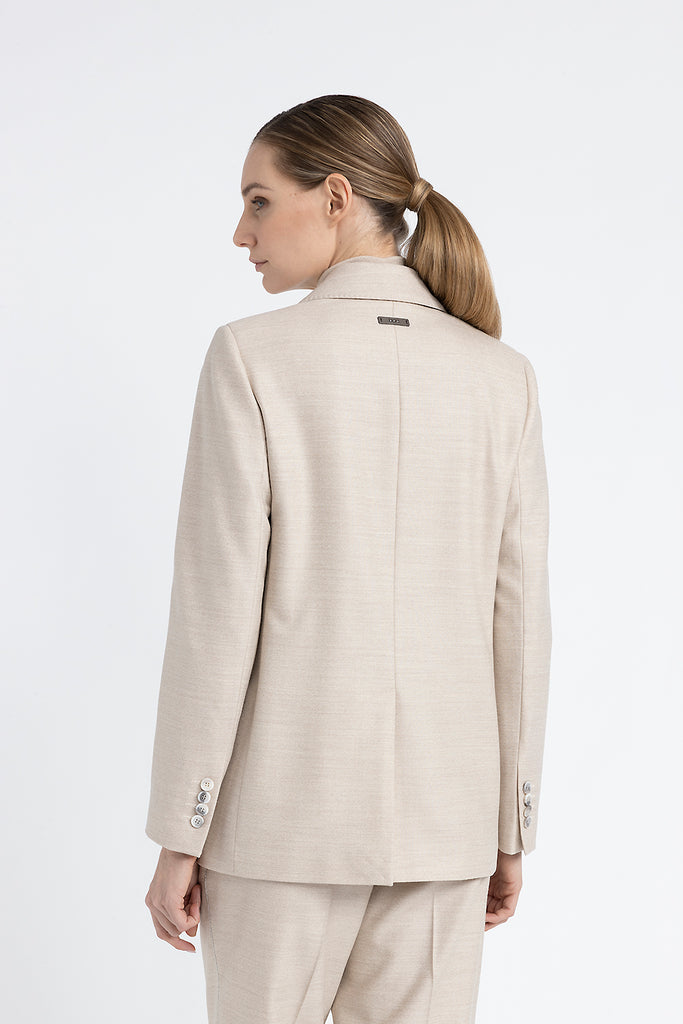 Loro Piana single-breasted comfort wool jaspé blazer  
