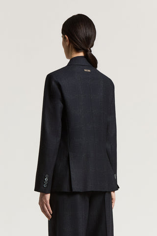 Wool and lurex double-breasted wool blazer