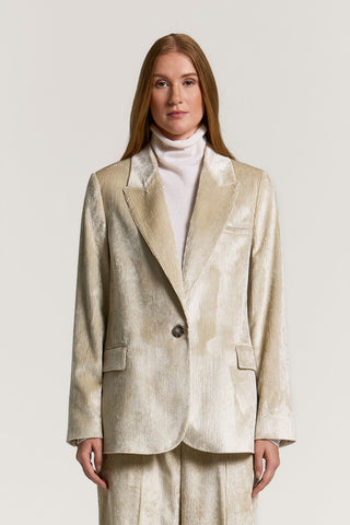 Velvet single-breasted blazer