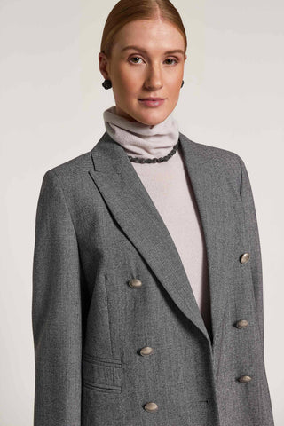 Double-breasted viscose wool blazer