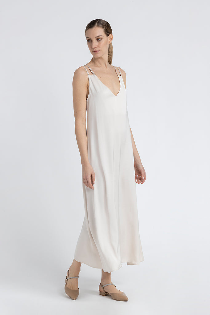 Viscose satin long dress  