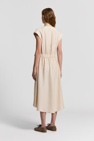 Fluid viscose linen twill dress