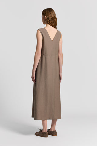 Fluid viscose linen twill dress